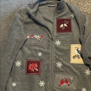 Vintage Croft & Barrow Gray Fleece Jacket like grandma wore in the 90s.